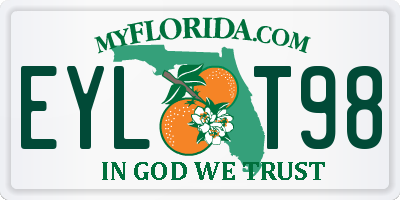 FL license plate EYLT98