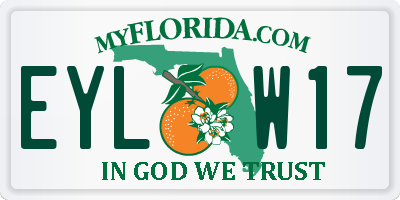 FL license plate EYLW17