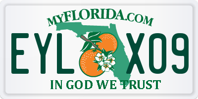 FL license plate EYLX09