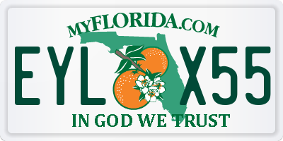 FL license plate EYLX55