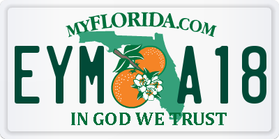 FL license plate EYMA18