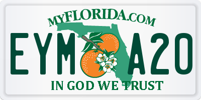 FL license plate EYMA20