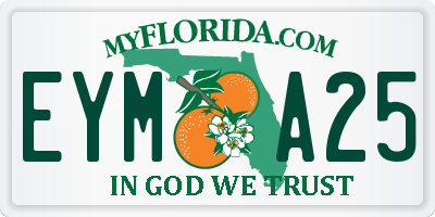 FL license plate EYMA25