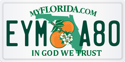 FL license plate EYMA80