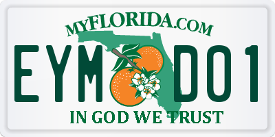 FL license plate EYMD01