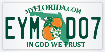 FL license plate EYMD07