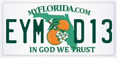 FL license plate EYMD13