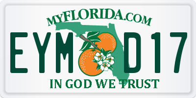 FL license plate EYMD17