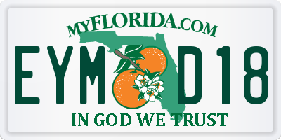 FL license plate EYMD18