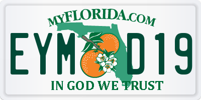 FL license plate EYMD19