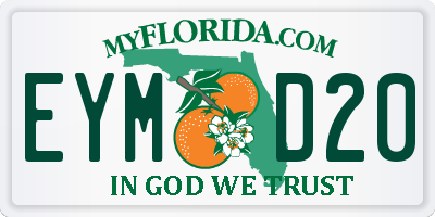 FL license plate EYMD20