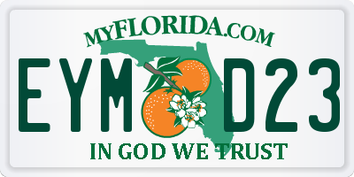 FL license plate EYMD23