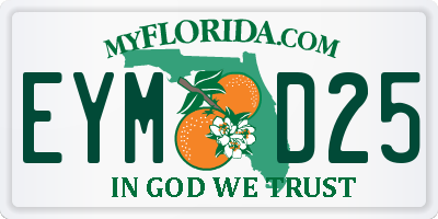 FL license plate EYMD25