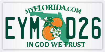FL license plate EYMD26