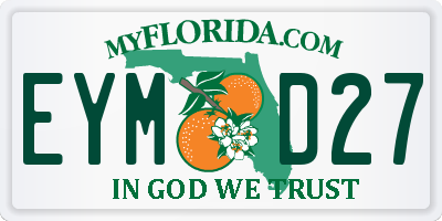 FL license plate EYMD27