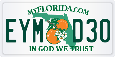 FL license plate EYMD30