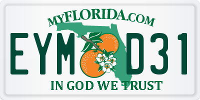 FL license plate EYMD31