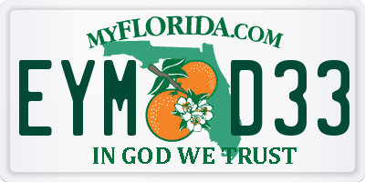 FL license plate EYMD33