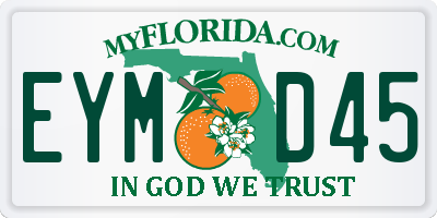 FL license plate EYMD45