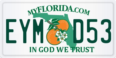 FL license plate EYMD53