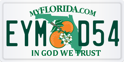 FL license plate EYMD54
