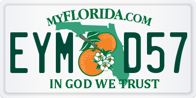 FL license plate EYMD57