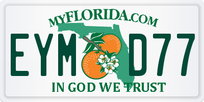 FL license plate EYMD77