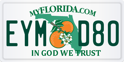 FL license plate EYMD80