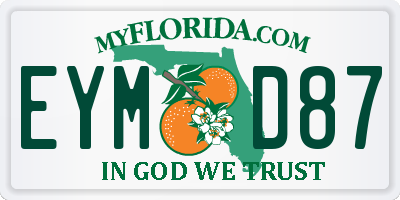 FL license plate EYMD87