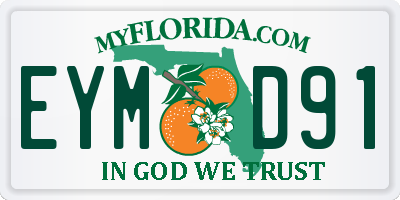 FL license plate EYMD91