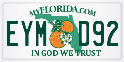 FL license plate EYMD92