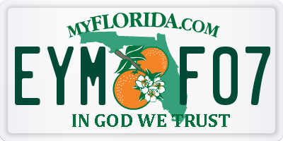 FL license plate EYMF07