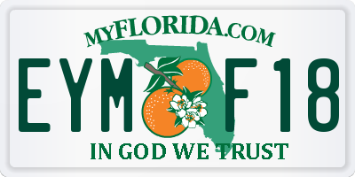 FL license plate EYMF18