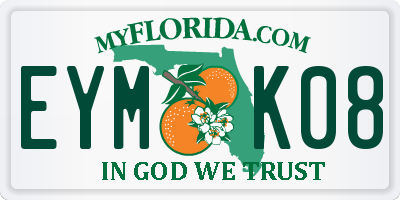 FL license plate EYMK08