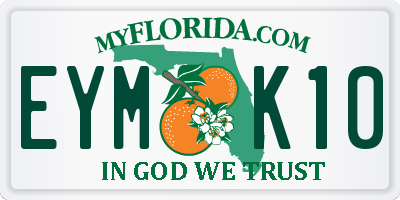 FL license plate EYMK10