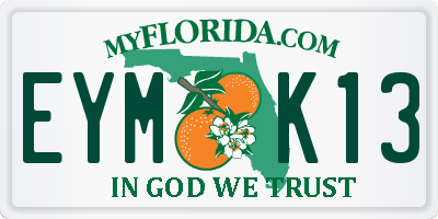 FL license plate EYMK13
