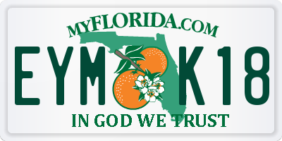 FL license plate EYMK18