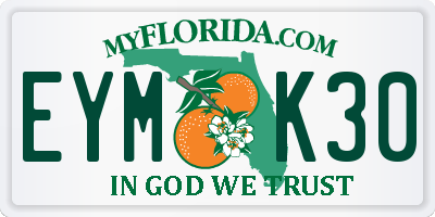 FL license plate EYMK30