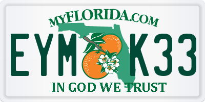 FL license plate EYMK33