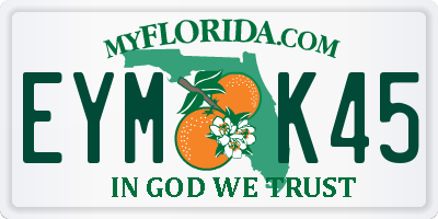 FL license plate EYMK45