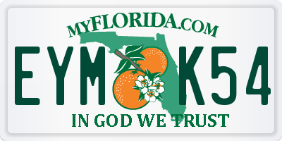 FL license plate EYMK54