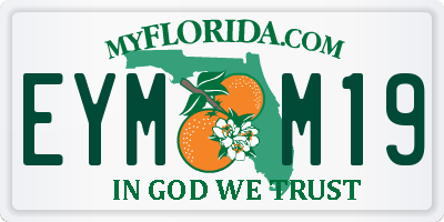 FL license plate EYMM19