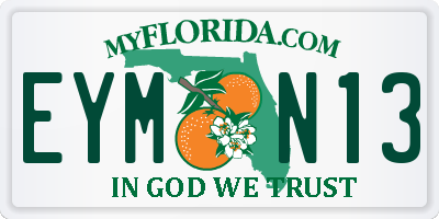FL license plate EYMN13