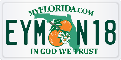 FL license plate EYMN18