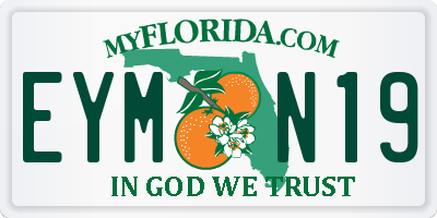 FL license plate EYMN19