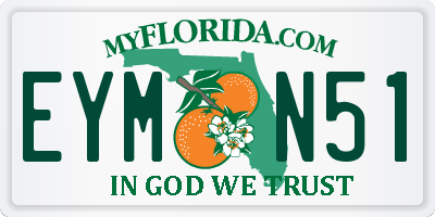 FL license plate EYMN51
