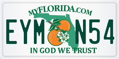 FL license plate EYMN54