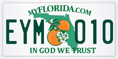 FL license plate EYMO10