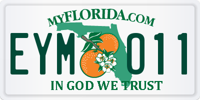 FL license plate EYMO11