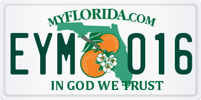 FL license plate EYMO16